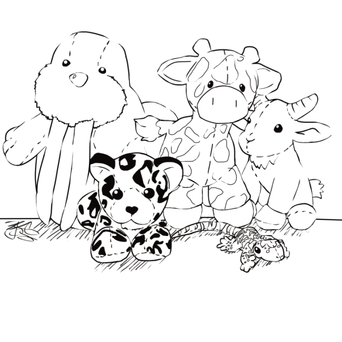 Cute stuffed animal coloring pages