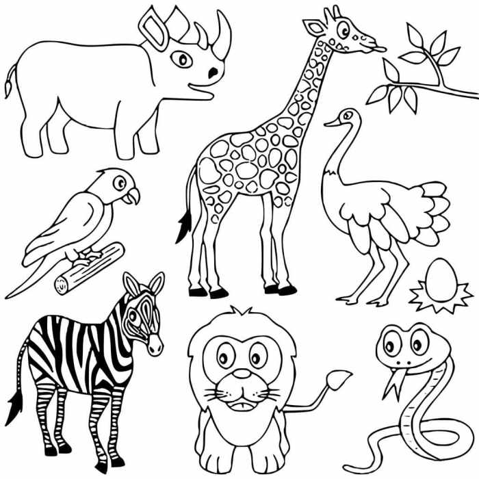 Coloring sheets for africa animals