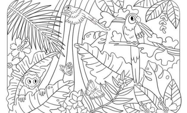 Coloring Pages of Tropical Rainforest Animals