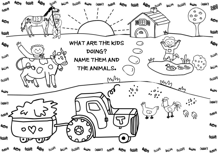 Farm animals to coloring