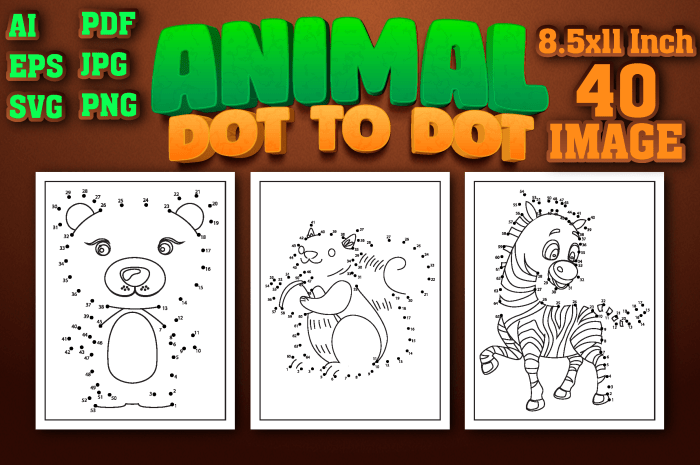 Dot to dot farm animals coloring pages