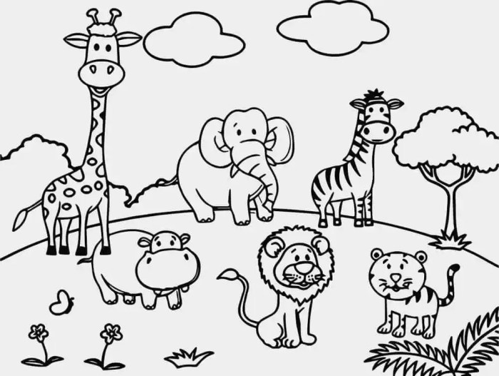 Free zoo animal coloring sheet