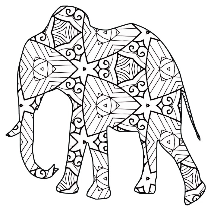 Geometric animal coloring book