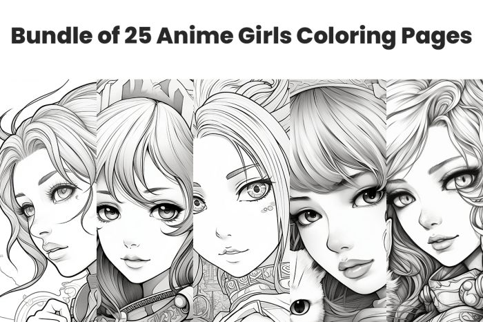 Easy anime girls coloring pages