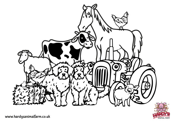 Farm animal coloring book printable