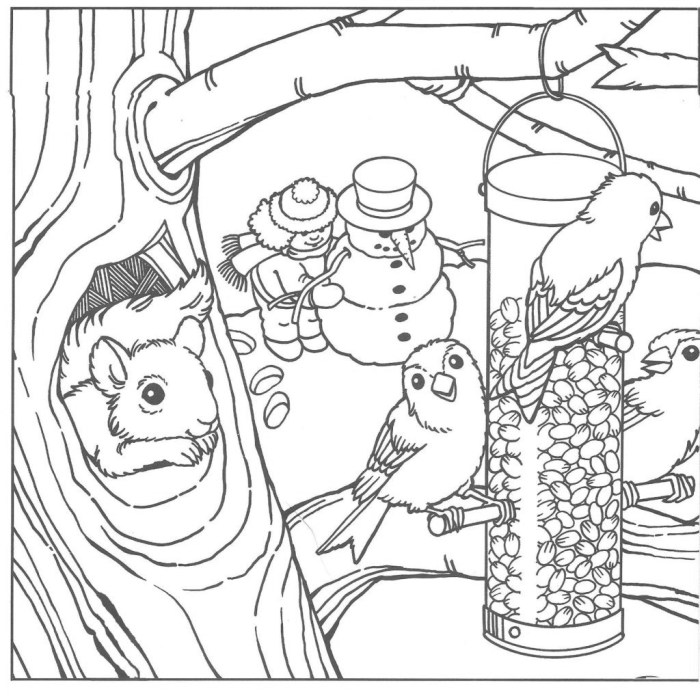 Free printable winter animal coloring pages