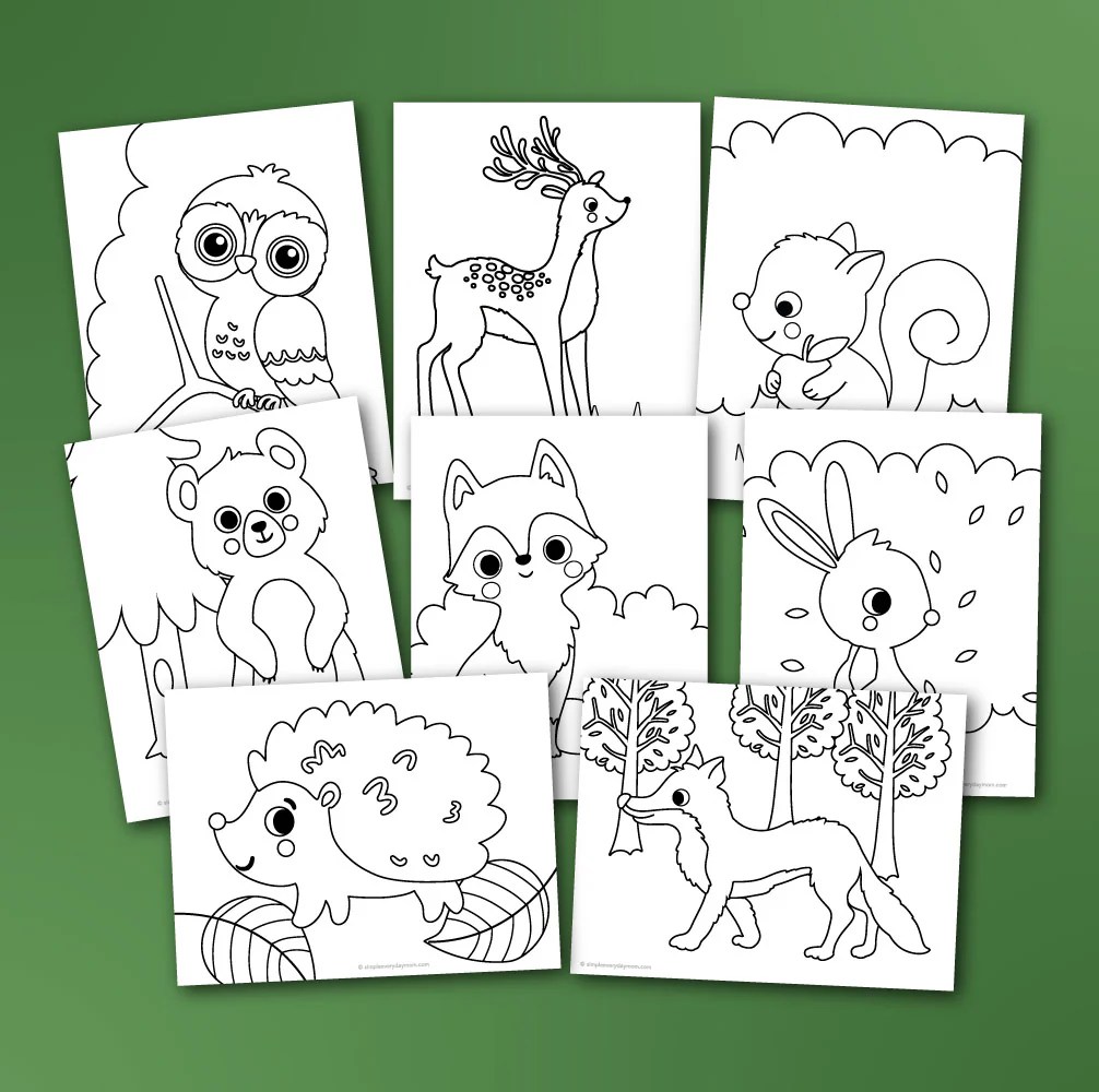 Cute woodland animal coloring page