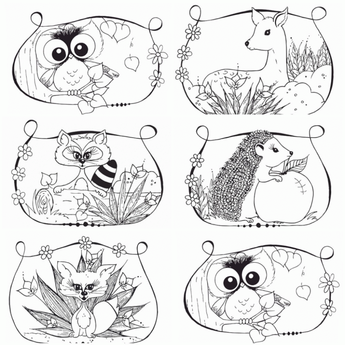 Cute woodland animal coloring page