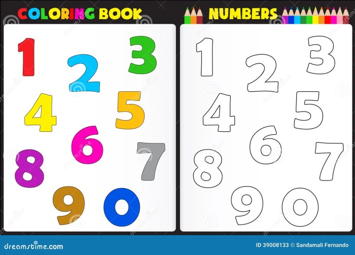 Coloring book with number guide