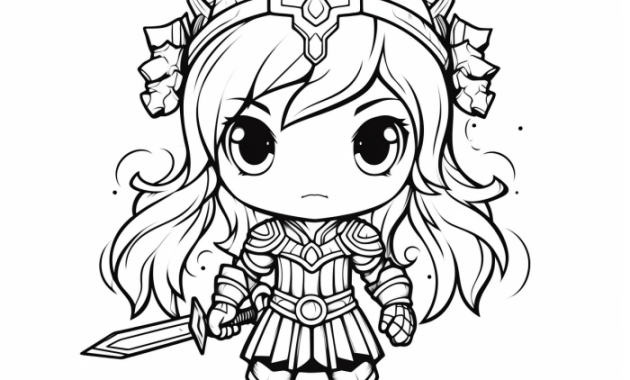 Female Warrior Anime Coloring Pages