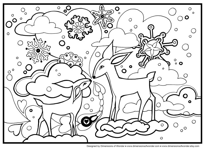 Free printable winter animal coloring pages