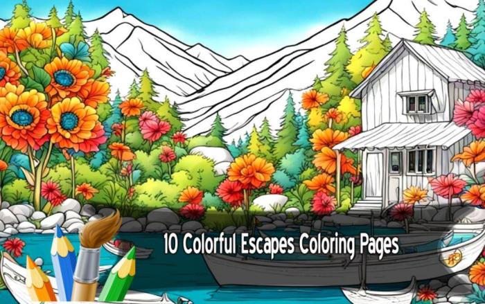 Colorful escapes coloring book