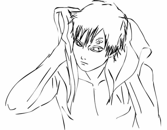 Gaara lee anime coloring pages