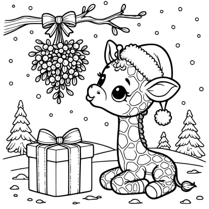 Holiday animals coloring pages