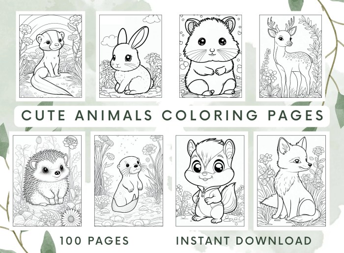 Adorable animals coloring book