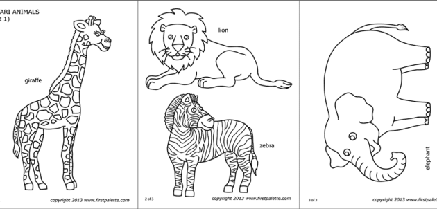 Free Printable Coloring Pages of Safari Animals