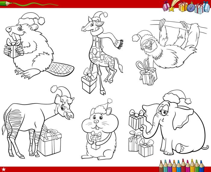 Christmas funny animal coloring