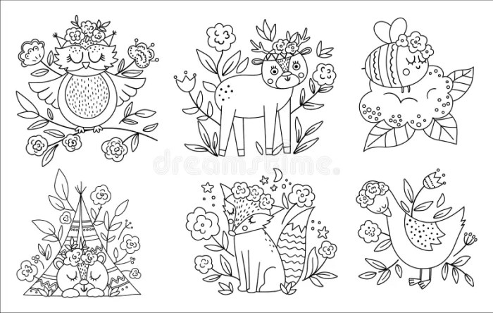 Cute woodland animal coloring page