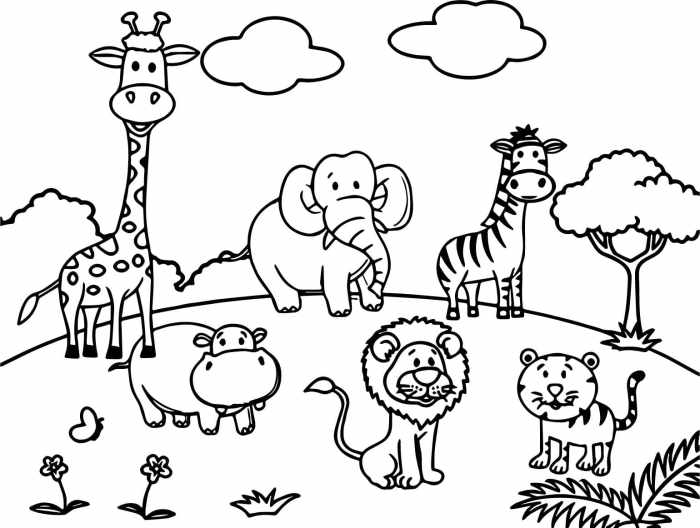 Free printable coloring pages jungle animals