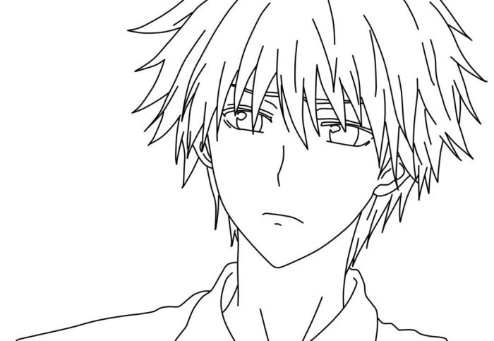 Emo anime boy coloring pages