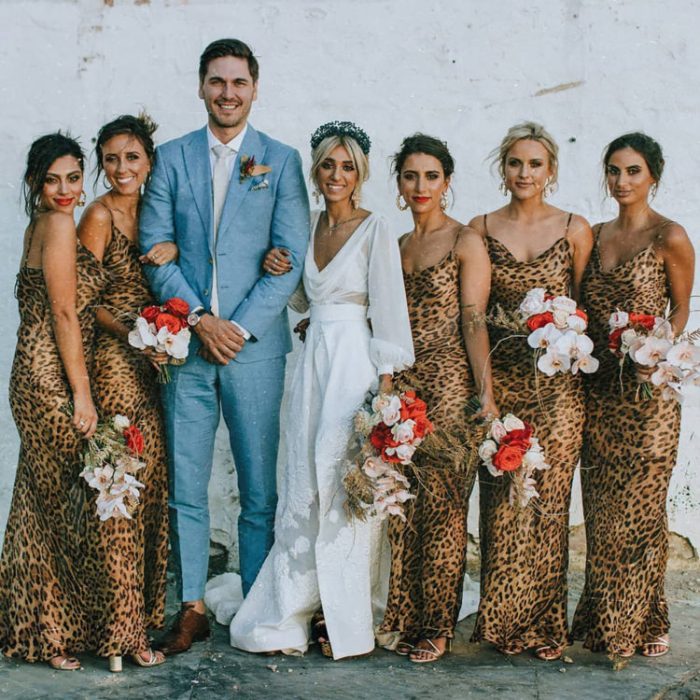 Leopard print wedding dress