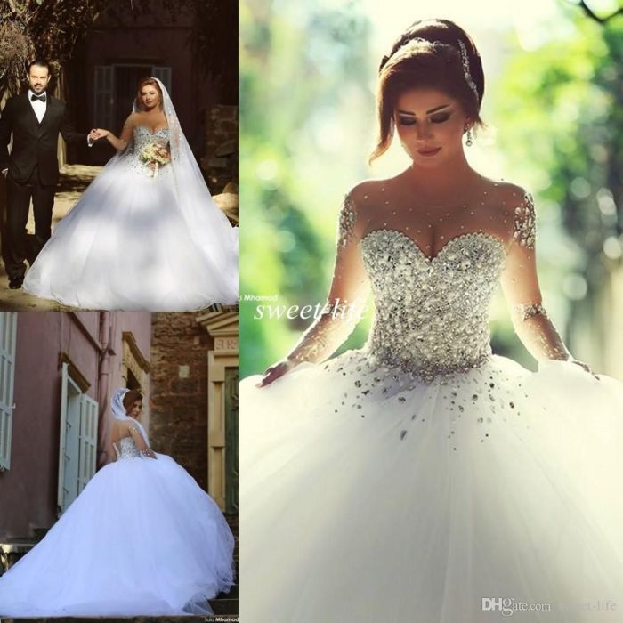 Wedding dresses with rhinestones