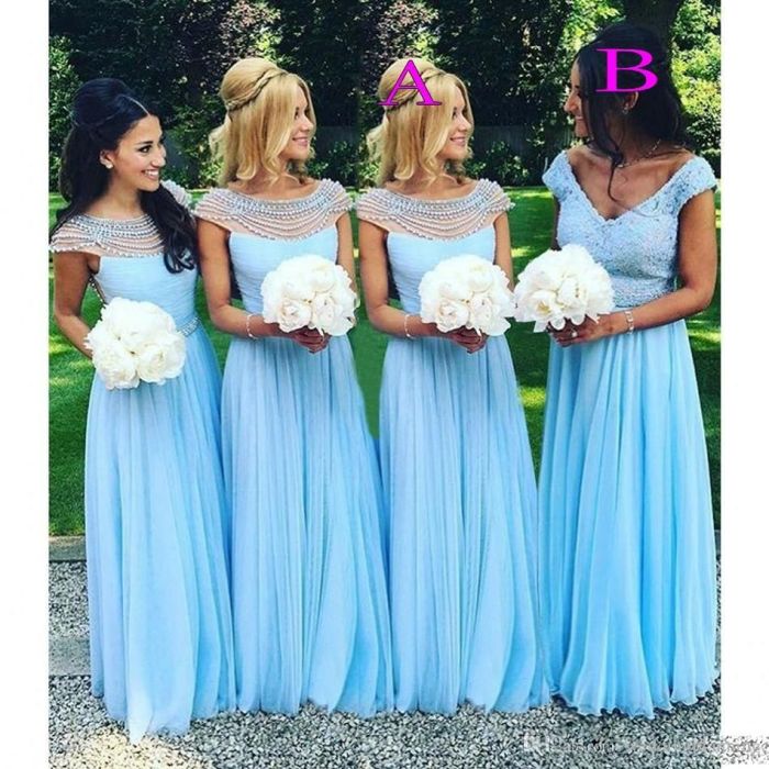 Wedding dresses in sky blue