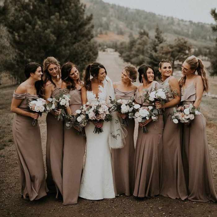 Brown wedding guest dresses