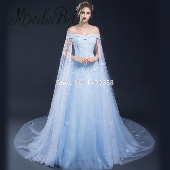 Blue wedding dresses dress gown gowns ball dreamy lorely meza handpainted