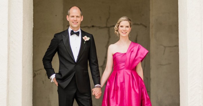 Hot pink wedding dresses