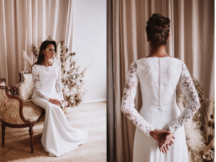 Wedding dresses modest lace