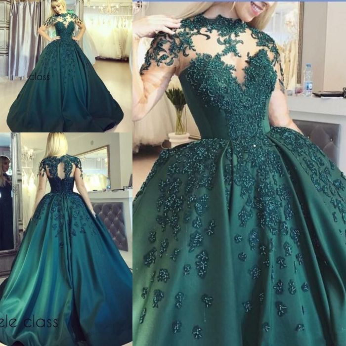 Hunter green wedding guest dress